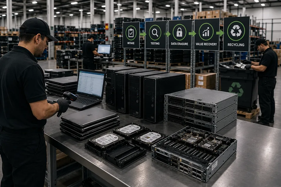 Serialized intake and processing of retired IT assets