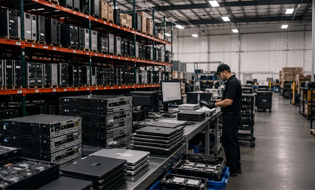 Certified IT asset disposition — buyback, data destruction, and recycling